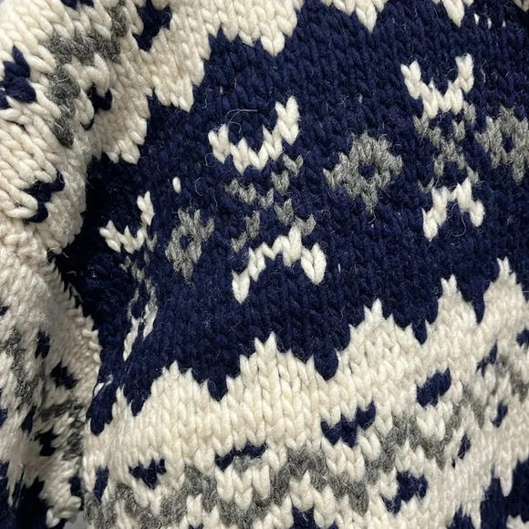 Vintage Handmade Global Rare sweater Mens/Womens Purple Mountain Co 100% wool XL - Picture 10 of 13